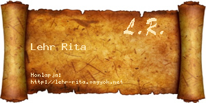 Lehr Rita névjegykártya